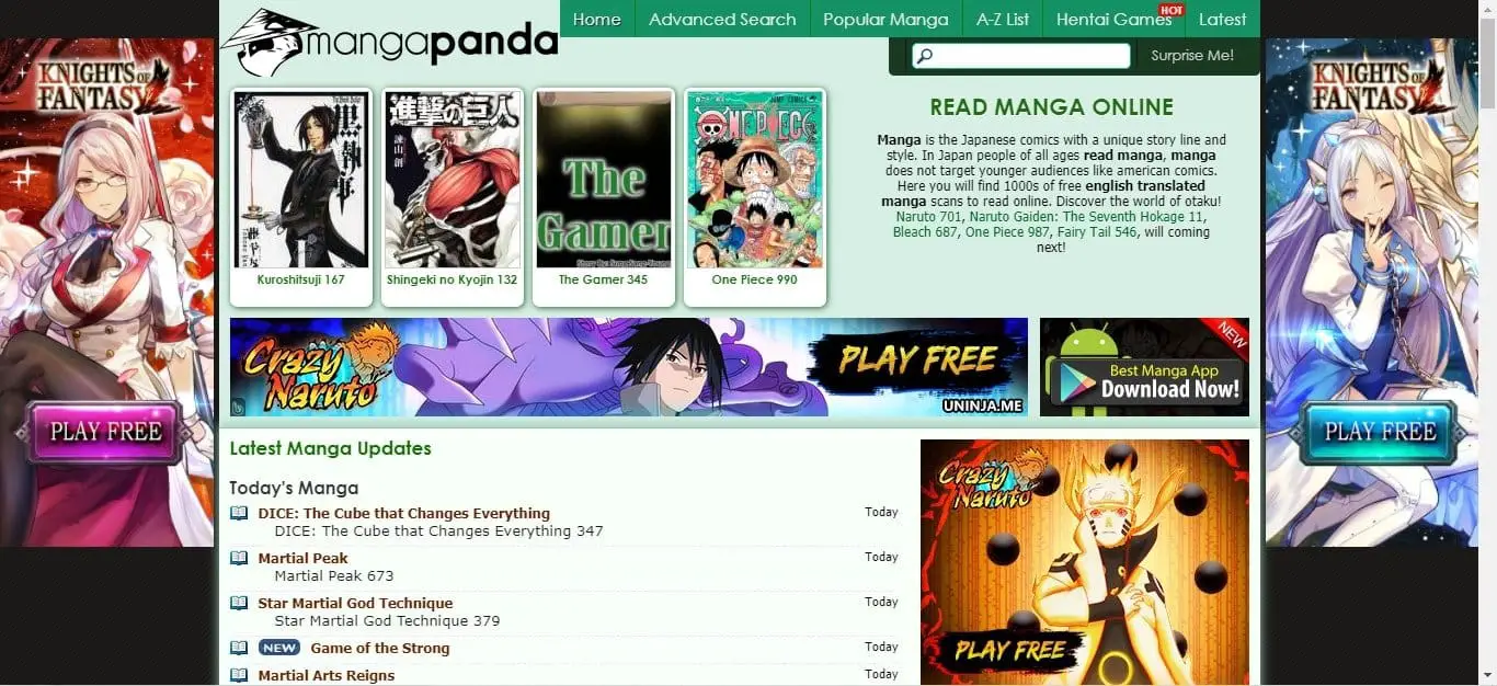 best Free manga website MangaPanda
